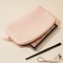 Stock PU Vegan Leather Pink Purse Travel Toiletry Bag for Women Girls Gifts Portable Daily Storage Organizer Small Makeup Pouch