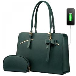 LOVEVOOK Fashion Modern Business Office Work Bag Waterproof PU Leather 15.6 Inch Computer Laptop Tote Bag for Women
