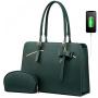 LOVEVOOK Fashion Modern Business Office Work Bag Waterproof PU Leather 15.6 Inch Computer Laptop Tote Bag for Women