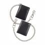 Men's Trifold Chain Wallet with Id Window and Credit Card Pockets Minimalist Genuine Leather Biker Chain Wallet