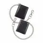 Men's Trifold Chain Wallet with Id Window and Credit Card Pockets Minimalist Genuine Leather Biker Chain Wallet