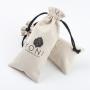 High End Custom Logo Printed Herringbone Drawstring Cotton Cosmetic Bag Luxury Cotton Gift Cosmetic Pouch