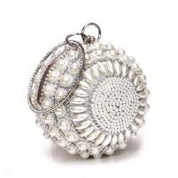 New bridal wedding purses imitation pearl bag handbag women clutches purse spherical evening bags pochette femme