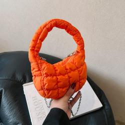 Embroidery Handbag Women'S New Candy Color Chain Shoulder Bag Pleated Cloud Crossbody Bag