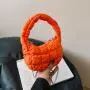 Embroidery Handbag Women'S New Candy Color Chain Shoulder Bag Pleated Cloud Crossbody Bag