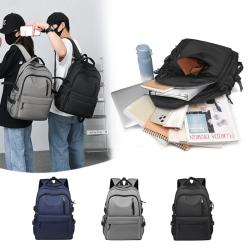 2024 New Solid Color Men's and Women's Business Backpack College Student Minimalist Fashion Backpack
