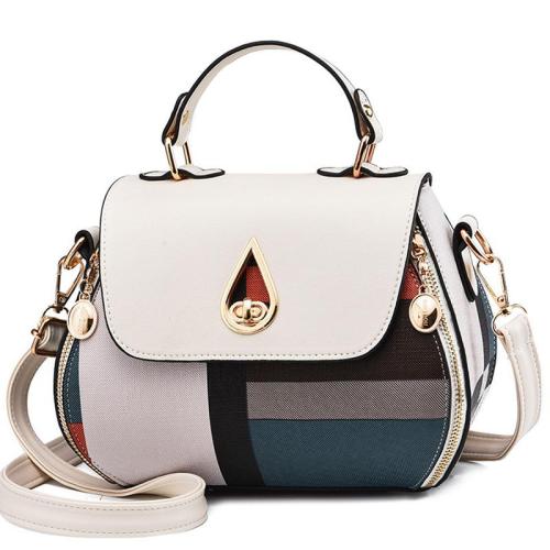 ZR713 Woman Bag Handbag Retro Lattice PU Fashion Female Hasp Portable Big Shoulder Bag Girl Versatile Tote Bag Shopping Party