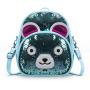 Fashion Leather Kids School Bag Sling Purse Cartoon Bear Girls Sequin Crossbody Bag