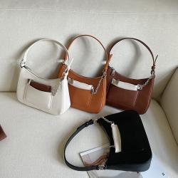 Factory wholesale new PU leather fashion simple ladies shoulder bag metal chain decoration women's handbags