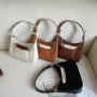 Factory wholesale new PU leather fashion simple ladies shoulder bag metal chain decoration women's handbags
