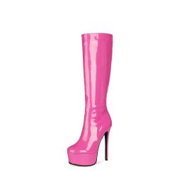 Botas De Mujer Ladies Fall Winter Stiletto Heels Dress Boots Women Thick Platform Side Zipper Thin High Heeled Knee High Boots