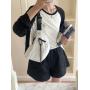 New Japanese and Korean ARC denim canvas bag niche print letter trend shoulder bag large capacity Tote bag