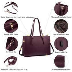 Wholesale 2pc Stylish office lady PU tote handbag sets large leather shoulder bags Croc solid laptop briefcase handbag for women