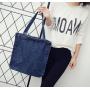 South Korea Women's Large Capacity Denim Hand-Painted Bag Joker Style with Two Handles Fashionable Mother Bag Wholesale
