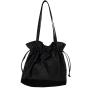 Large-Capacity Nylon Women's Sling Shoulder Bag 2023 Fashion Drawstring Pleated Tote Bag Splicing Design Female Bucket Handbag