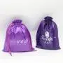 Custom luxury  silk wigs packing dust bags quality drawstring gift bag for cosmetic jewellery lingerie handbags hair satin pouch