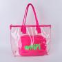 Bright Candy Multi Colors Hot Pink Stadium Approved Large Oversize Handle Transparent Shoulder Bag Summer Beach Clear Tote Bag