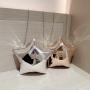 Hot girl super star clutch bag evening bags metal star shape shiny clutch purse bag with chain for women