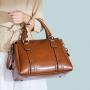 China Factory Custom Fashion Tote Bag for Women Genuine Leather Sling Handbag Thread Pattern Top Selling Lady's Shoulder Handbag