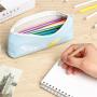 Gelory Lovely Stationery Bag Portable Small PU Leather Pencil Case Student Pencil Bag With Zipper