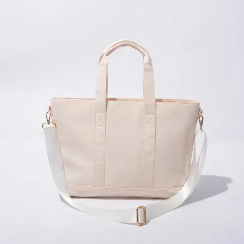 Keymay USA Warehouse Free Shipping 5 Colors Gold Zipper Waterproof Large Nylon Tote Bag Wholesale Handbags Tote Bag with Zipper