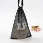 Custom Logo Printed Nylon Mesh Cosmetic Bag Black Golf Ball Mesh Bag Mesh Soap Packaging Pouch