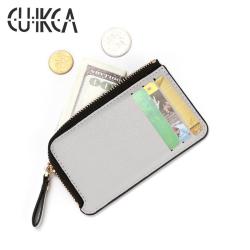HF027 CUIKCA Unisex PU Leather Slim Wallet  Women Zipper Wallet Mini Wallet Coin Purse Business ID Credit Card Holders Card Case