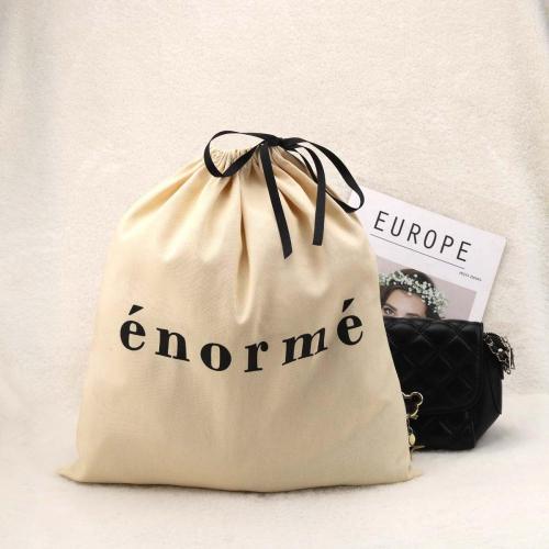 Super Soild Recyclable Cotton Twill Dust Bag For Handbag Packing Natural Custom Logo Printed Cotton Dust Shopping Shoe Pouch