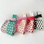 ZWY247 Wholesale Trendy Color Blocking Polka Dot Girls Knitting Bag Polyester Lightweight Small Handbag Daily Shopping Wristlet