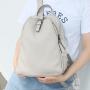 2024 new women's double shoulder strap backpack soft leather backpack trendy fashion head layer cowhide leather travel type back