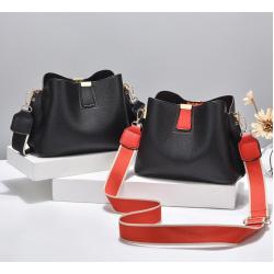 Simple And Casual Lychee Patterned Bucket Bag PU New Trendy Multi Color Shoulder Bag Handbags Brands China Brand Women Bags