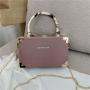 New Fashionable Silk Scarf  Handbag Chain One Shoulder PU Leather  Crossbody Bag Vintage Bags with Lock