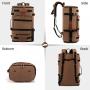 LOVEVOOK Retro Canvas Rucksack Convertible Duffel Bag 40L Outdoor Camping Hiking Fits 17.3 Inch Laptop Travel Backpack