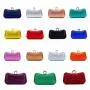 Factory wholesale chain ladies shoulder bags metal box rhinestone purse blue clutch evening bag green crystal bag women handbags pochette femme
