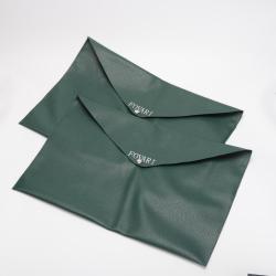 Promotional Green Leather Envelope Dust Bag Large Button Pu Leather Shoe Clothes Packaging Envelope Pouch