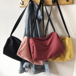 Korean Simple Large-capacity Shopping Bag Sen Series Art Canvas Shoulder Bag Wild Fashion Solid Color Handbag