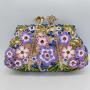 Luxury Rhinestone Purse Enamel Painting Flower Crystal Clutch Bag for Formal Party 2024 Factory Wholesales