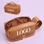 professional oem pu leather large travel toiletry makeup bag double layer opening zipper travel toiletry cosmetic bags