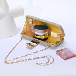 Super sparkly pink rhinestone personality trend fashion dress party bag women's wedding acrylic clutch bag
