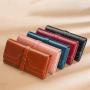 ZWY264 Wholesale Women RFID Multi-color Long Wallet Genuine Leather Lightweight Multi-Card Money Clip Daily Utility Card Pack