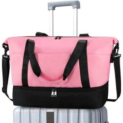 Gelory Large Capacity Travel Sport Bag Portable Gym Yoga Swimming Travel Weekender Duffel Bags with Shoe Compartment