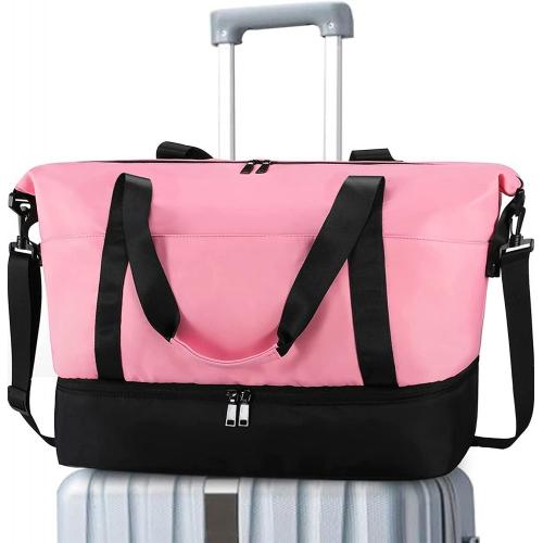 Gelory Large Capacity Travel Sport Bag Portable Gym Yoga Swimming Travel Weekender Duffel Bags with Shoe Compartment