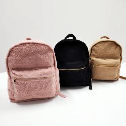 Eco Friendly Cute School Bags Pink Brown Teenager Kids Boys Girls Winter Warm Plush Teddy Book Bags Students Teddy Backpacks