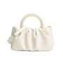 Custom design New Arrival Mini Solid Color Small Cloud Bag Pearl handle Portable Hand Bag Luxury Fashion HandBag For Ladies
