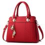 Korean Style Women Hanging Decoration Lichee Handbags China Wholesale PU Lady Bags Girl Pure Color Zipper Square Bag