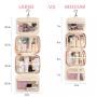 LOVEVOOK Stylish Waterproof Trip Makeup Case with Hanging Hook Cute Pink Girl Cosmetic Organizer Bag Women Travel Toiletry Bag