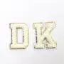 Keymay High Quality 11 Colors Cream embroidery A-Z 26 Alphabet Chenille Patches Self Adhesive Letters Chenille Letters Stickers