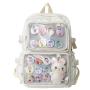 Wholesale custom college nylon tote Ita bag with clear PVC window pink Itabag school backpack