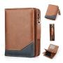 ZWY272 Wholesale Men Vintage Short Wallet New PU Multi-card Waterproof Money Clip Daily Lightweight Practical Zipper Card Case