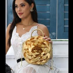 hot ladies dinner bag round solid flower handbag textures women's handbag luxury crossbody girl's bag top selling shoulder bag